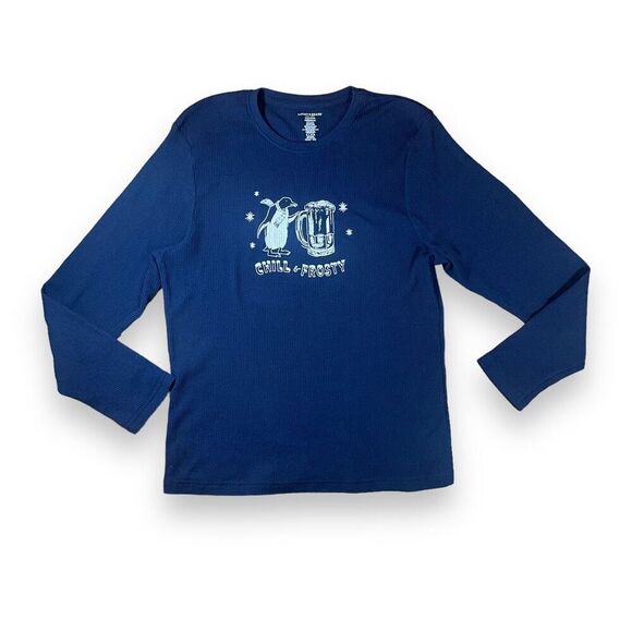 Lucky Brand Chill & Frosty Textured Sleep Shirt Sz M - Picture 3 of 12